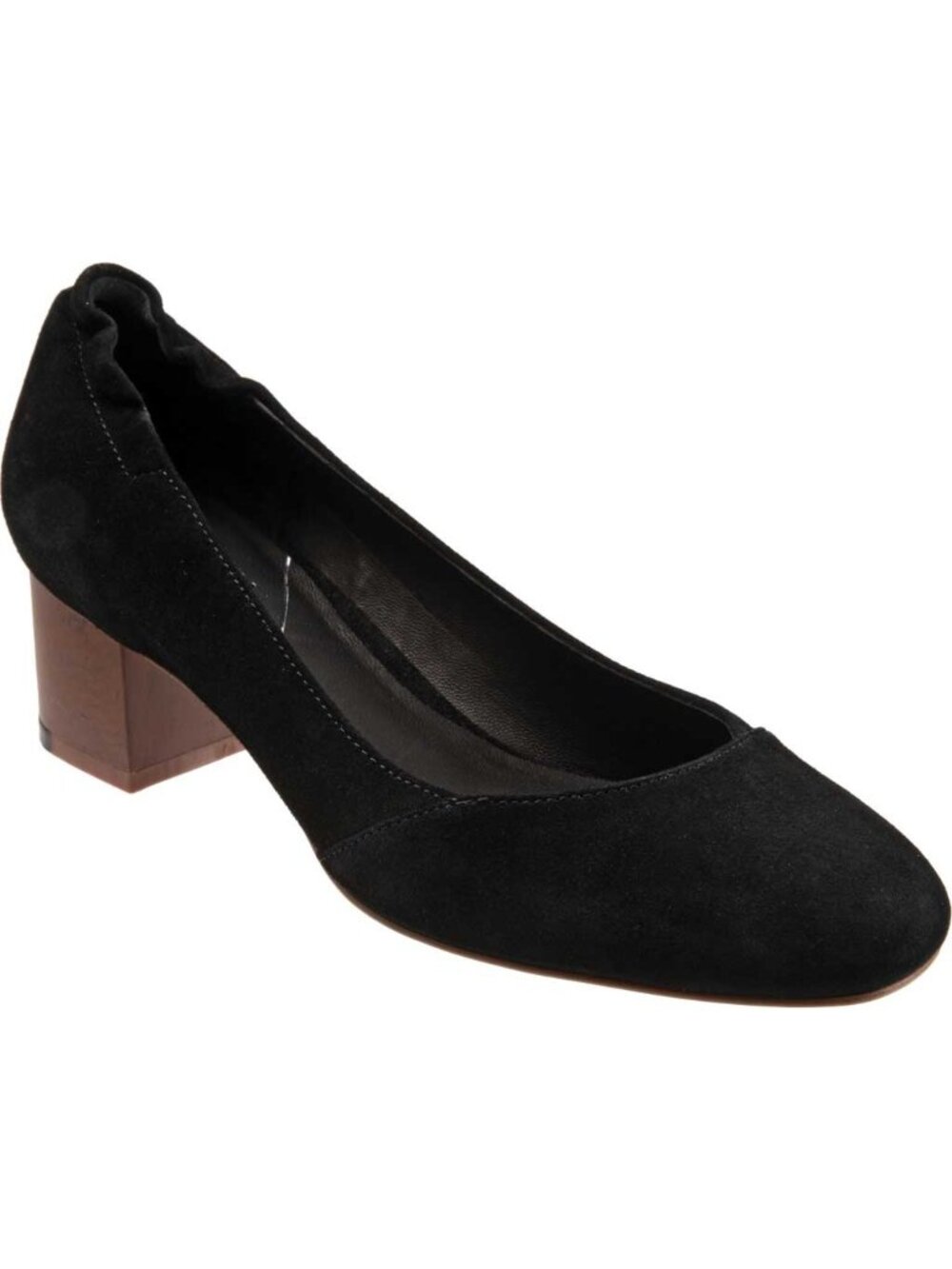 Sava Womens Everly Block Heel Comfort Pump Shoes Black Suede Size 8M NWB